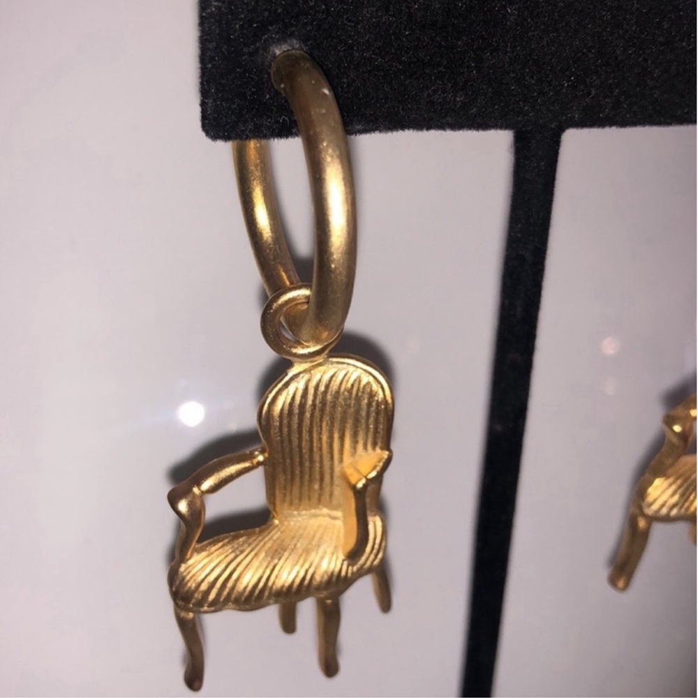 Calling All Interior Designers! Chair Chair On Hoops Earrings-Boutique - Picture 8 of 9